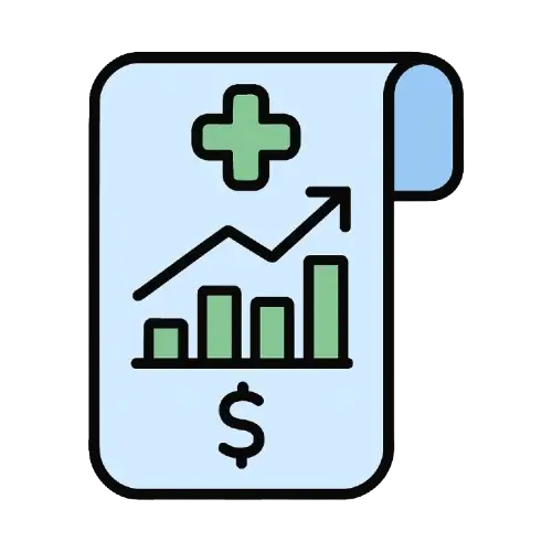 Revenue cycle management growth icon